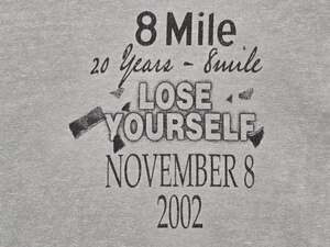 8 Mile Lose Yourself 20 Years November 8 2002 Long Sleeve Gray T-Shirt XL